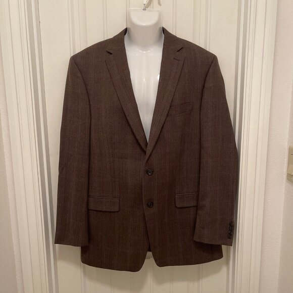 44L NWOT Lauren Ralph Lauren Brown Herringbone Wool Sport Coat Blazer Jacket - Picture 1 of 16